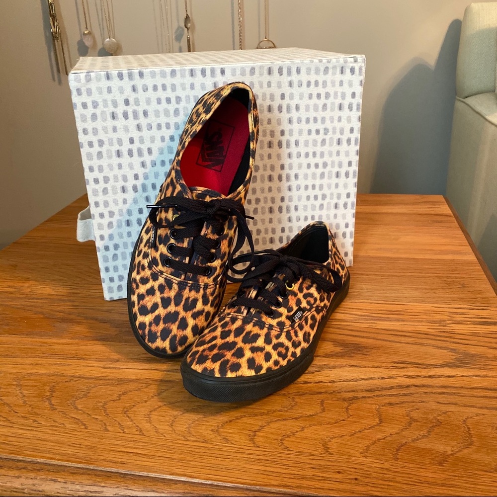 Leopard Vans- size 8
